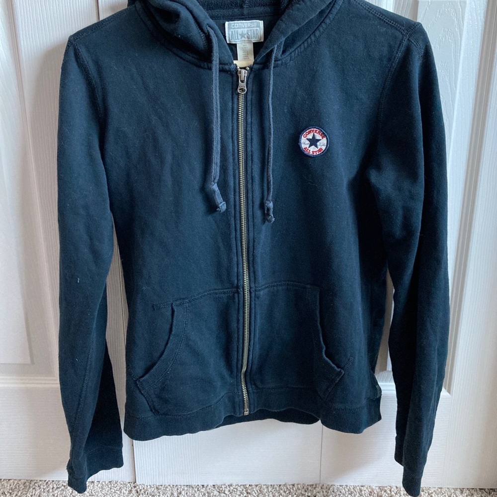 Black zip-up Converse Hoodie